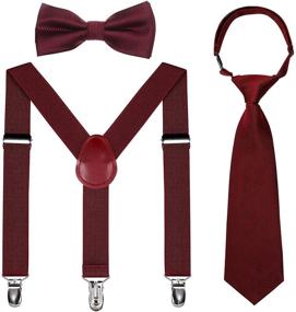 img 4 attached to 👔 Boys' Accessories: Kids Suspender Set with Bowtie and Necktie