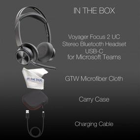 img 3 attached to 🎧 Гарнитура GTW Poly Voyager Focus 2 UC: Bluetooth, USB-C для Teams, стационарного телефона и других устройств - совместима с Zoom, RingCentral | В комплекте бонус - микрофибра