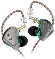 🎧 kz zsx hifi earphones - 6 drivers hybrid iem with metal panel and detachable 2 pin cable, ideal for church musicians and bands (cyan, no microphone) logo