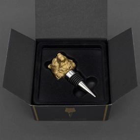 img 2 attached to Enhance Your Beverage Experience with a Gold Bear Metal Wine Bottle Stopper - Airtight Seal, Decorative Animal Topper for Wine, Whiskey, Champagne, Rum & More!