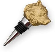 enhance your beverage experience with a gold bear metal wine bottle stopper - airtight seal, decorative animal topper for wine, whiskey, champagne, rum & more! логотип