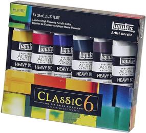 img 1 attached to 🎨 Краска акриловая высокой концентрации Winsor & Newton Liquitex, 2 унций, набор из 6 тюбиков, классические цвета