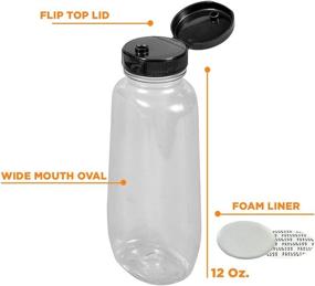 img 2 attached to PEXALE 12 OZ Wide Mouth Oval Plastic Dressing/Sauce Jar with Flip Top Lid and Foam Liner - Seal in Freshness!