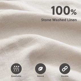 img 3 attached to 🛏️ Bedsure Linen Duvet Cover Queen Size - Premium French Linen 3 Piece Bedding Set for Hot Sleepers – Organic Cooling Comfort, Soft & Breathable – Includes 1 Duvet Cover & 2 Pillowcases