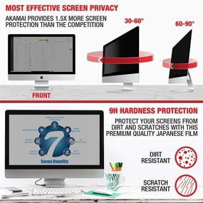 img 2 attached to 🔒 Enhanced Privacy and Protection with 17 inch Akamai Computer Privacy Screen (5:4) - Black Security Shield - Desktop Monitor Protector - UV and Blue Light Filter (17.0" Square, Black)