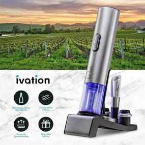 img 3 attached to 🍷 Ivation 6-in-1 Wine Gift Set: Premium Wine Lover's Dream with Electric Bottle Opener, Vacuum Preserver, Cork Stoppers, Foil Cutter & Charging Base