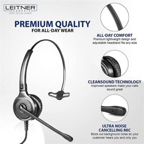 img 1 attached to 📞 Leitner LH240 Corded Office Telephone Headset: Compatible with 98% of Desk Phones - Landline Phone Connection - 5-Year Warranty