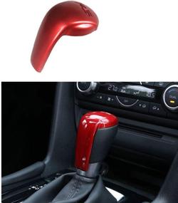 img 2 attached to 🔴 Enhance Your Mazda's Interior with Duoles Red Sport Print Gear Shift Knob Trim
