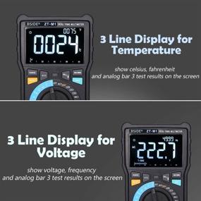 img 3 attached to 🔋 Bside EBTN LCD Multimeter: Large Screen True RMS Digital 8000 Counts Auto-Ranging Voltmeter VFC Temperature Capacitance AC/DC Voltage Ohm Battery Tester with Alligator Clip