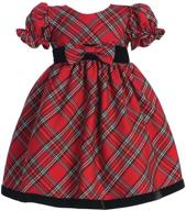 👗 stylish igirldress red black velvet plaid girls dress for holiday & christmas: sizes 3mos-12 logo