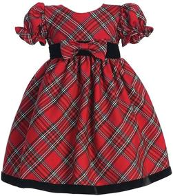 img 2 attached to 👗 Stylish iGirlDress Red Black Velvet Plaid Girls Dress for Holiday & Christmas: Sizes 3Mos-12