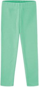 img 3 attached to 😴 Comfy Basic Solid Soft Leggings for Little Girls - Cotton Spandex Blend, Ideal for Yawning Kids