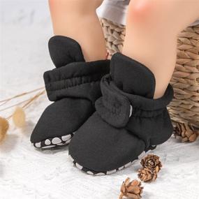 img 2 attached to 👶 Sawimlgy Newborn Infant Baby Booties: Cozy Cotton Stay On Sock Slippers with Non-Skid Grippers and Soft Ankle Boots – Perfect Crib Shoe for Warmth and Style; Ideal Baby Shower or Birthday Gift for First Walkers