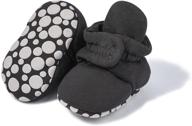 👶 sawimlgy newborn infant baby booties: cozy cotton stay on sock slippers with non-skid grippers and soft ankle boots – perfect crib shoe for warmth and style; ideal baby shower or birthday gift for first walkers logo