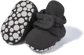 img 4 attached to 👶 Sawimlgy Newborn Infant Baby Booties: Cozy Cotton Stay On Sock Slippers with Non-Skid Grippers and Soft Ankle Boots – Perfect Crib Shoe for Warmth and Style; Ideal Baby Shower or Birthday Gift for First Walkers