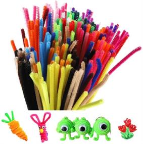 img 3 attached to BECAON 300 Pcs Pipe Cleaners - Multi-Colored Chenille Stems for DIY Crafts, Art Projects, and Decorations: 24 Vibrant Colors Value Pack for Children and Toddlers