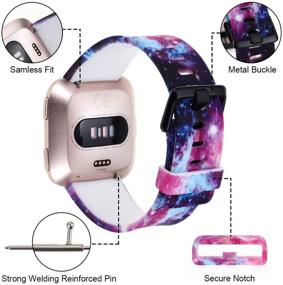 img 3 attached to Ремешок для часов Fitbit Versa/Versa 2/Versa Lite с узором - запасной браслет для женщин и мужчин (маленький/большой), совместимый аксессуар