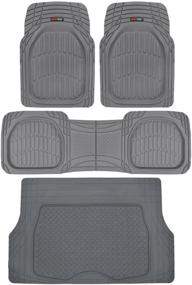 img 4 attached to 🚗 Motor Trend Original FlexTough Beige Rubber Car Floor Mats with Trunk Cargo Liner - All-Weather Automotive Floor Mats, Heavy-Duty Trim-to-Fit Design, Odorless Floor Liners for Cars Trucks Vans SUVs