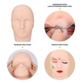 img 2 attached to LASHVIEW Eyelash Extension Kit: Complete Training Set 👁️ for Beginners with Mannequin Head, Glue, Tweezers, and Training Lashes