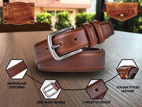 img 3 attached to 👔 HW Zone Mahogany Men's Accessories: Genuine Leather Belts for Style and Durability