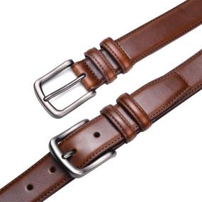 img 2 attached to 👔 HW Zone Mahogany Men's Accessories: Genuine Leather Belts for Style and Durability