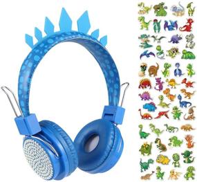 img 4 attached to 🎧 Charlxee Kids Wireless Headphones: Dinosaur Gifts for Boys and Girls, Over-Ear Wired Headset with Mic, Foldable Headband, HD Sound - Perfect for Online Study, Kindle, Tablet, and School (Blue)
