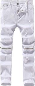 img 4 attached to Stylish Skinny Ripped Distressed Stretch Boys' Clothing ~ Jeans