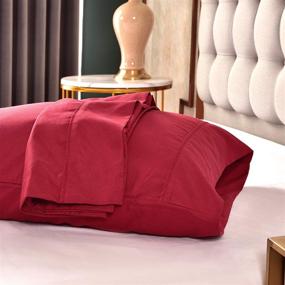 img 2 attached to 💤 GOLETO Premium Microfiber Pillowcases Set of 4 - Ultra Soft, Wrinkle/Fade/Stain Resistant, Burgundy - Standard 20"x30", Envelope Closure (4 Pack)