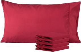 img 4 attached to 💤 GOLETO Premium Microfiber Pillowcases Set of 4 - Ultra Soft, Wrinkle/Fade/Stain Resistant, Burgundy - Standard 20"x30", Envelope Closure (4 Pack)