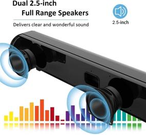 img 3 attached to 🔊 60W Sound Bars for TV - 19-Inch Small Soundbar with 106dB, Wireless Bluetooth 5.0 TV Speaker, 4 EQ Modes, Built-in DSP, Optical/Aux/USB Connection, Remote Control, Wall Mountable