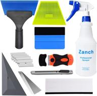 🏠 zanch window film installation kit - tint tools, glass door stickers, spray bottle, shower rubber, felt squeegee, razor scraper, cutter knife - protection vinyl film, ppf wrap for home logo