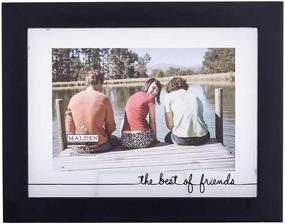 img 3 attached to Malden International Designs Rustic Woods Silkscreened 🖼️ Glass Floater Frame 'Best Friends Forever', 4x6/6x8, Black