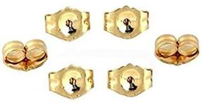 img 1 attached to Premium 14K Yellow Gold Earring Backs Set - 6-Piece Replacement Earring Backs