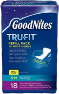 18-count goodnites durable underwear refills for unisex small/medium sizes logo