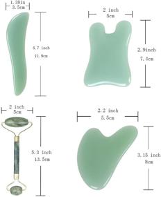 img 3 attached to 🌿 Jade Stone Gua Sha Massage Facial Tools Set for Spa Acupuncture Therapy + Jade Roller