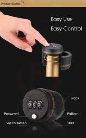 img 2 attached to 🔒 Secure your Beverage Collection with a (3 Pack) Combination Lock for Wine & Liquor Bottles – Wine Whiskey Bottle Top Stopper with Digital Password Code Lock (26mm to 28mm Diameter)