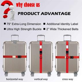 img 2 attached to 🧳 Adjustable Travel Suitcases with Transvers Luggage Straps - Essential Baggage Accessories