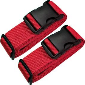 img 4 attached to 🧳 Adjustable Travel Suitcases with Transvers Luggage Straps - Essential Baggage Accessories