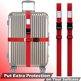 img 3 attached to 🧳 Adjustable Travel Suitcases with Transvers Luggage Straps - Essential Baggage Accessories