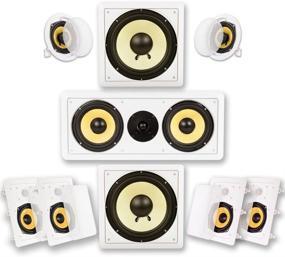 img 4 attached to Acoustic Audio by Goldwood HD725: Premium Flush Mount In-Wall/Ceiling 🔊 Home Theater Surround Sound Speakers - 9 Speakers, 7.2 Channels, White