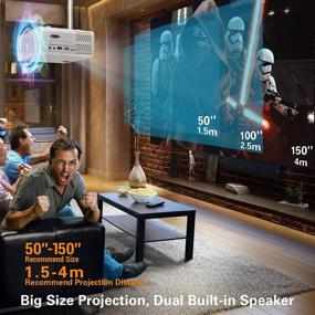 img 1 attached to 📽️ Samzuy WiFi Mini Projector - 1080P Supported, 6000L Brightness, 200" Display, Home Theater Movie, Long Lifespan - Compatible with TV Stick, VGA, PS4, HDMI, TF, AV, USB