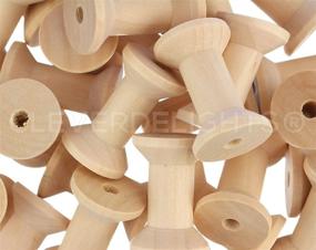 img 1 attached to 🔧 CleverDelights 1.75" x 1.125" Wooden Craft Spools - Bulk Pack of 50 Empty Craft Spools