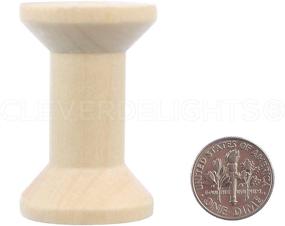 img 3 attached to 🔧 CleverDelights 1.75" x 1.125" Wooden Craft Spools - Bulk Pack of 50 Empty Craft Spools