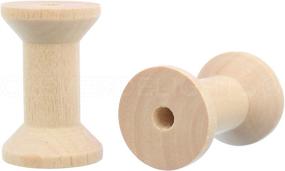 img 4 attached to 🔧 CleverDelights 1.75" x 1.125" Wooden Craft Spools - Bulk Pack of 50 Empty Craft Spools