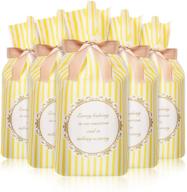 🎉 auxsoul 50 pcs treat bags party favor bags: drawstring candy & goodies bags for birthdays, weddings, and snacks - yellow stripes logo