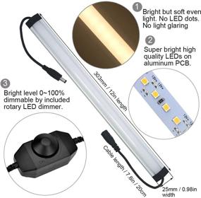 img 2 attached to Litever Under Cabinet LED Light Bar Kit-3000K: Plug-in, Dimmable 12-Inch Bars, Warm 🔆 White 3000K, 1000 Lumens - Perfect for Kitchen Cabinets, Counters, Bookcases (Set of 3)