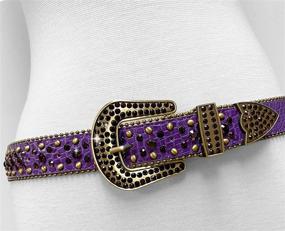 img 1 attached to 💎 Rhinestone-Studded Leather Women's Belt Accessories for Western Cowgirl Fashion