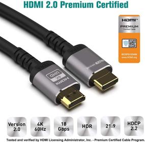 img 3 attached to Tera Grand - High Speed HDMI Certified 2.0 Cable with Premium Aluminum 🔌 Housing, Supports 4K HDR Ultra HD at 18 Gbps, 4K 60Hz HDCP 2.2, 10 Feet