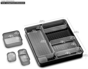 img 2 attached to 🗄️ Madesmart Carbon Collection Junk Drawer Organizer: Stackable & Slide, Large BPA-Free Bins with Non-Slip Rubber Feet