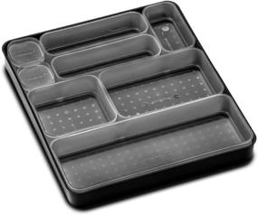 img 4 attached to 🗄️ Madesmart Carbon Collection Junk Drawer Organizer: Stackable & Slide, Large BPA-Free Bins with Non-Slip Rubber Feet